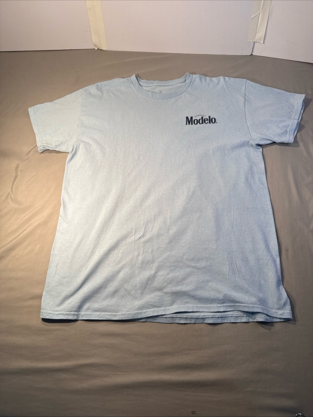 Modelo  Men's Pale Blue Logo Tee
